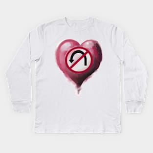 No U-Turn Heart Kids Long Sleeve T-Shirt